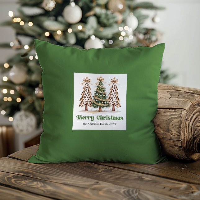 Charming Leopard Print Christmas Name Custom Pillo Cushion (Charming Leopard Print Christmas Name Custom Pillow)