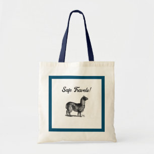 Charming Llama Sketch, Cute Animal Ink Drawing Tote Bag