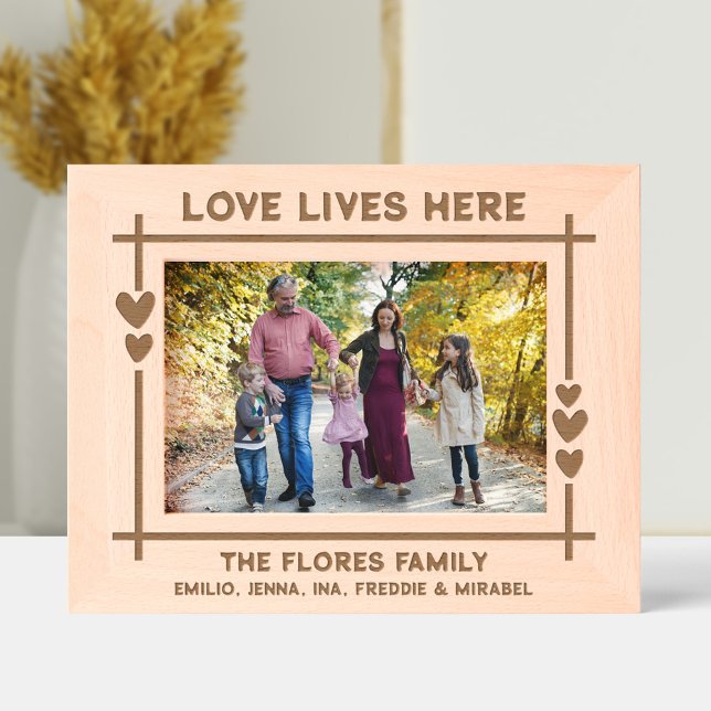 Charming Love Lives Here Hearts Family  Etched Frames (Creator Uploaded)