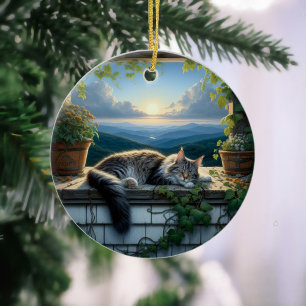 Charming Maine Coon Keepsake Ceramic Tree Decoration