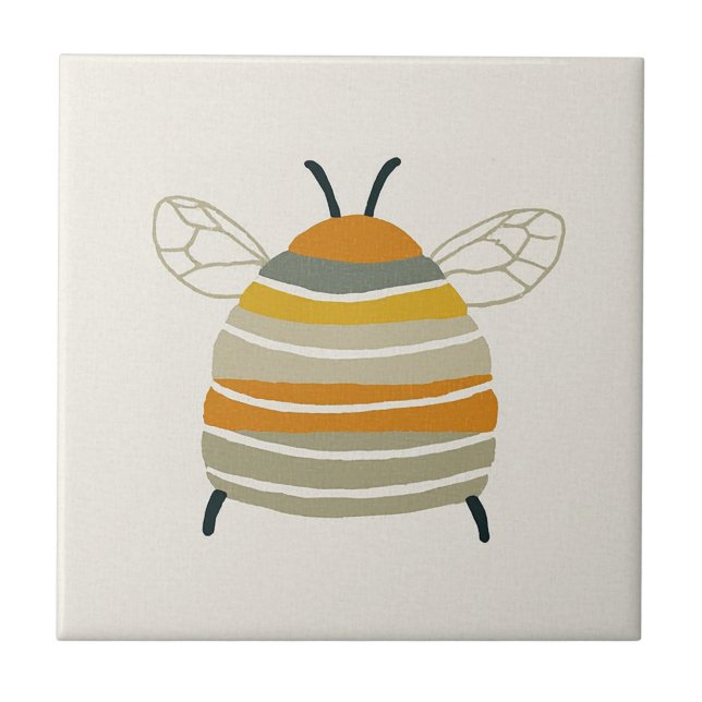 Charming Mid‑Century Honeybee Tile (Front)