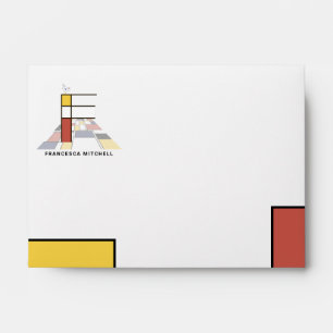 Charming Modern Art Monogram. Letter F Envelope