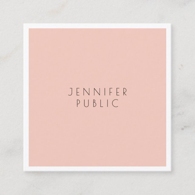 Charming Modern Clean Design Elegant Luxury Plain Square Business Card (Front)
