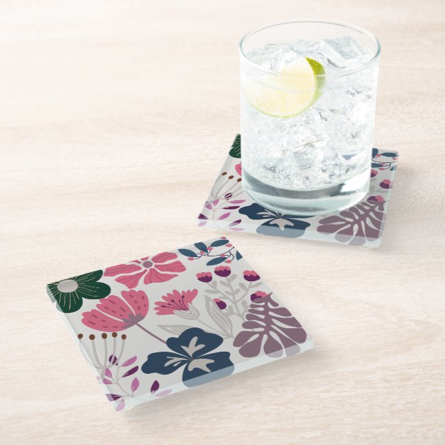 Charming Modern Flowers Coaster (Angled)