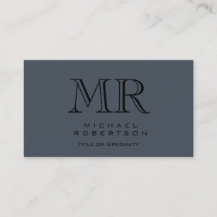 Charming Modern Monogram Grey Clean Business Card