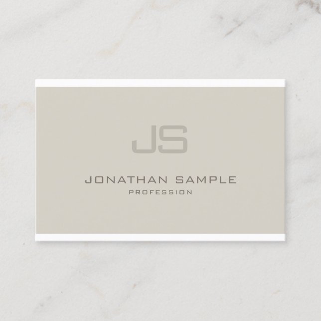 Charming Monogram Modern Design Professional Business Card (Front)