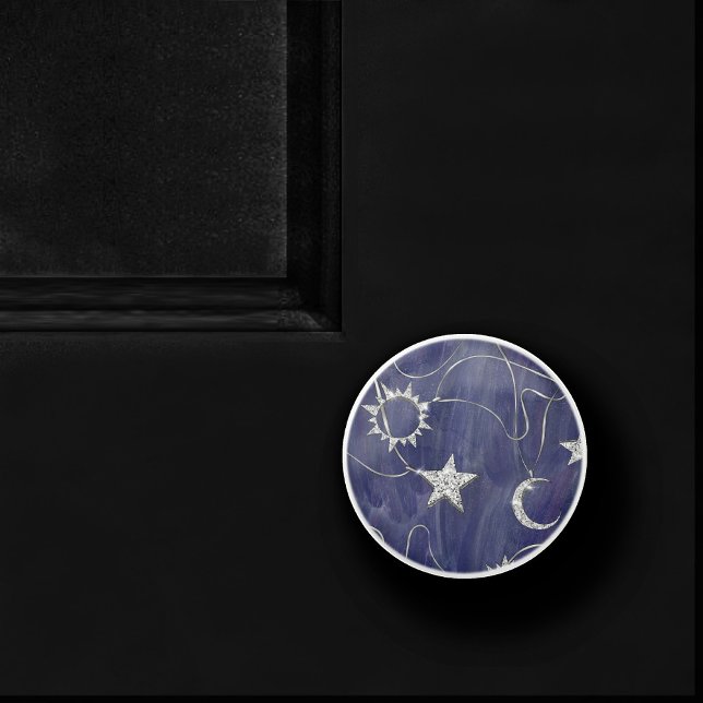 Charming Mystique | Silver Moon Stars Sun Amulet Ceramic Knob (Creator Uploaded)