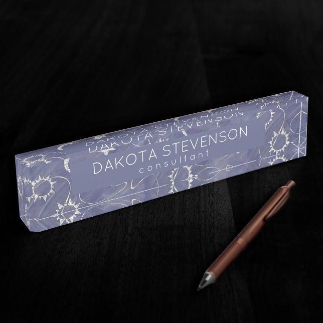 Charming Mystique | Silver Moon Stars Sun Amulet Nameplate (Creator Uploaded)