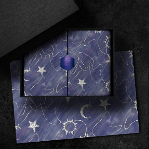 Charming Mystique   Silver Moon Stars Sun Amulet Tissue Paper