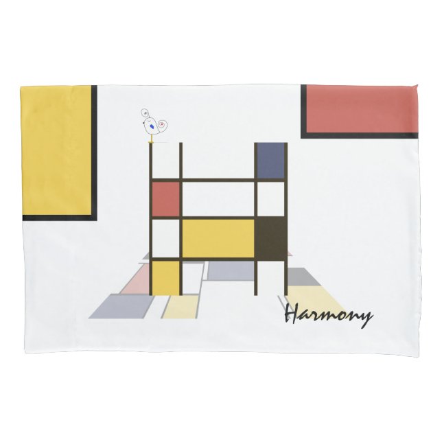 Charming Neoplasticism Art Monogram. Letter H Pillowcase (Front)