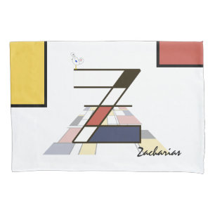 Charming Neoplasticism Art Monogram. Letter Z Pillowcase