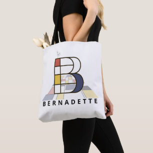 Charming Neoplasticism Style Monogram. Letter B Tote Bag