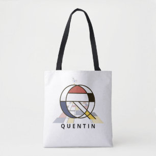 Charming Neoplasticism Style Monogram. Letter Q Tote Bag