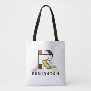 Charming Neoplasticism Style Monogram. Letter R Tote Bag