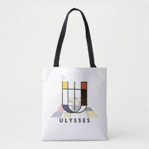 Charming Neoplasticism Style Monogram. Letter U Tote Bag