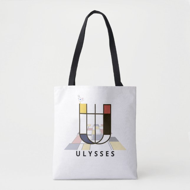 Charming Neoplasticism Style Monogram. Letter U Tote Bag (Front)
