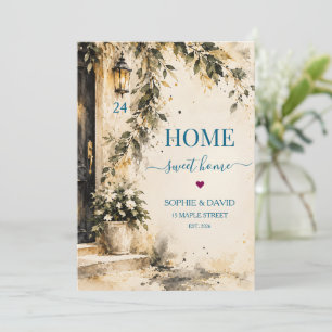 Charming New Home Watercolor Housewarming Card
