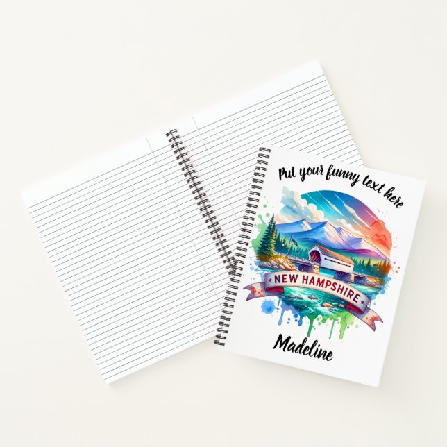 Charming NH covered bridge view Notebook (Inside)
