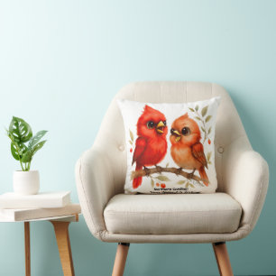 Charming Northern Cardinal Cushion
