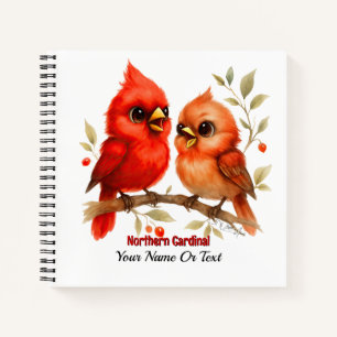 Charming Northern Cardinal Notebook