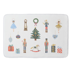 Charming Nutcracker Holiday Christmas Bath Mat