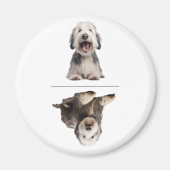 Charming Old English Sheepdog Dishwasher Magnet (Front)