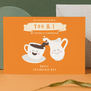 Charming Orange and White Coffee and Milk  Holiday Postcard