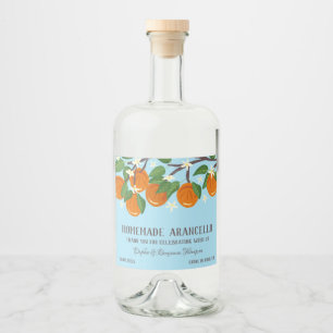 Charming Orange Branch Arancello Thank You Liquor Bottle Label