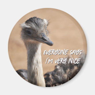 Charming ostrich magnet