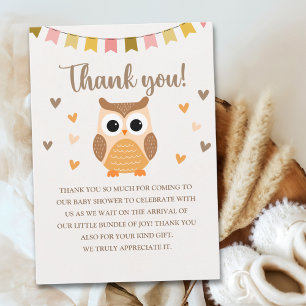 Charming Owl Baby Shower boy – 'It's a Boy Thank You Card