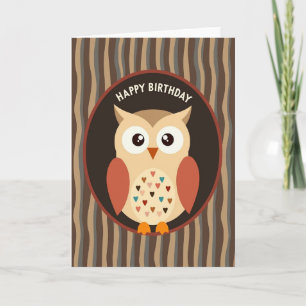 Charming Owl Birthday Card