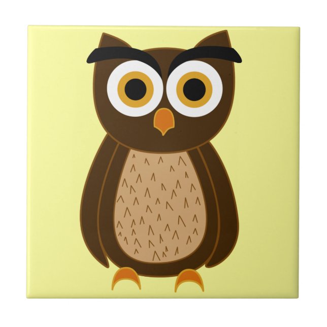 Charming Owl Illustration Tile (Front)