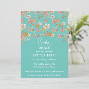 Charming Painted Floral Bridal Shower Invitation