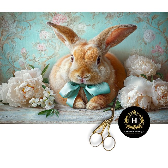 Charming Pastel Bunny & Peony Easter Decoupage Tissue Paper (Creator Uploaded)