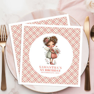Charming Pastel Fairy Floral 4th Birthday Party  Napkin