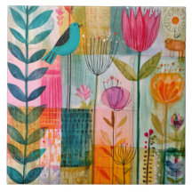 Charming Patchwork Bluebird Meadow
