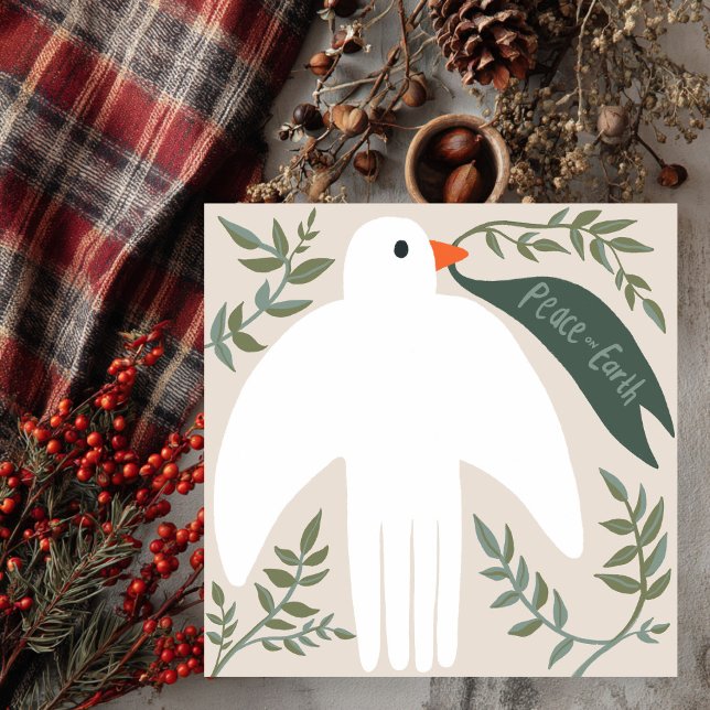 Charming Peace Dove Christmas Xmas Holiday Card (Charming Peace Dove Christmas Xmas Holiday Square Card
)
