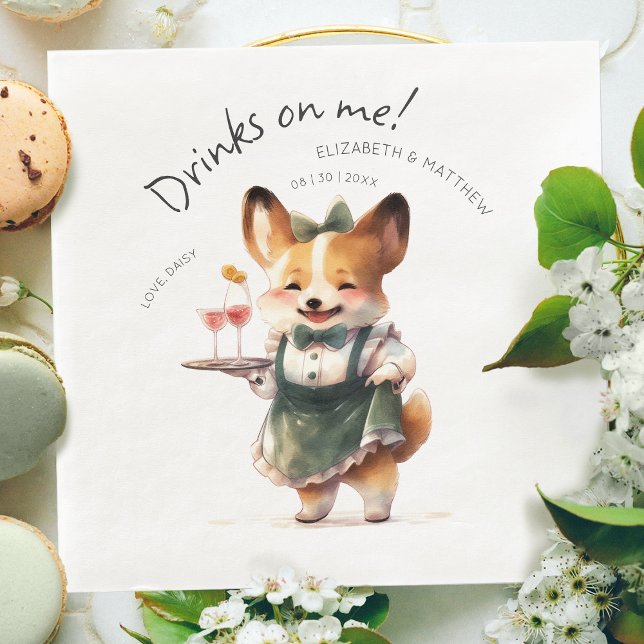 Charming Pembroke Welsh Corgi Waiter Napkin (Creator Uploaded)