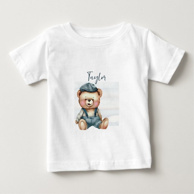 Charming Personalised Bear Baby T-Shirt (Front)