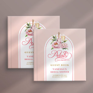 Charming petals and prosecco bridal shower  guest book