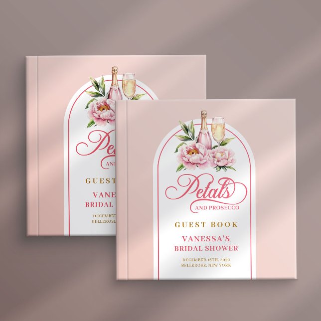 Charming petals and prosecco bridal shower  guest book (Charming petals and prosecco bridal shower guest book art

)