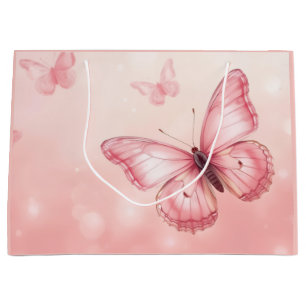 charming pink butterflies large gift bag
