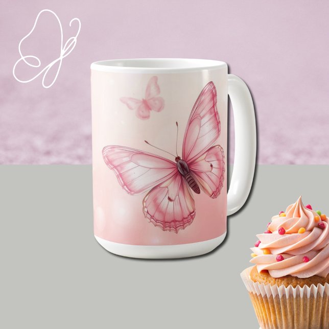 charming pink butterlies coffee mug (Creator Uploaded)