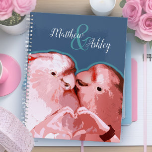 Charming Pink Cockatoo Fun Heart Hands Wedding Planner