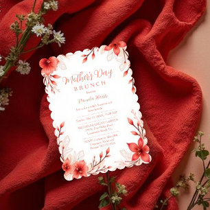 Charming Pink Floral Mothers Day Brunch Invitation