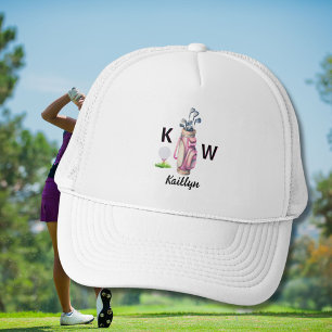 Charming Pink Golf Bag Personalized Monogrammed  Trucker Hat