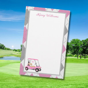Charming Pink Golf Theme Personalised Stationery