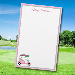 Charming Pink Golf Theme Personalised Stationery