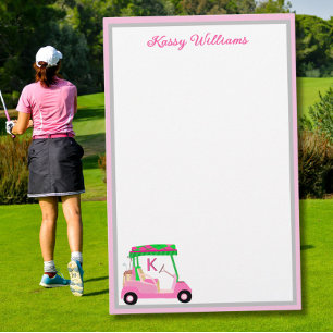 Charming Pink Golf Theme Personalized Stationery