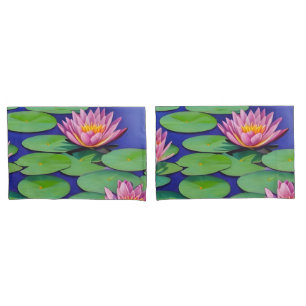 Charming Pink Water Lilies Pillowcase